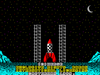 Tintin on the Moon title screen for ZX Spectrum